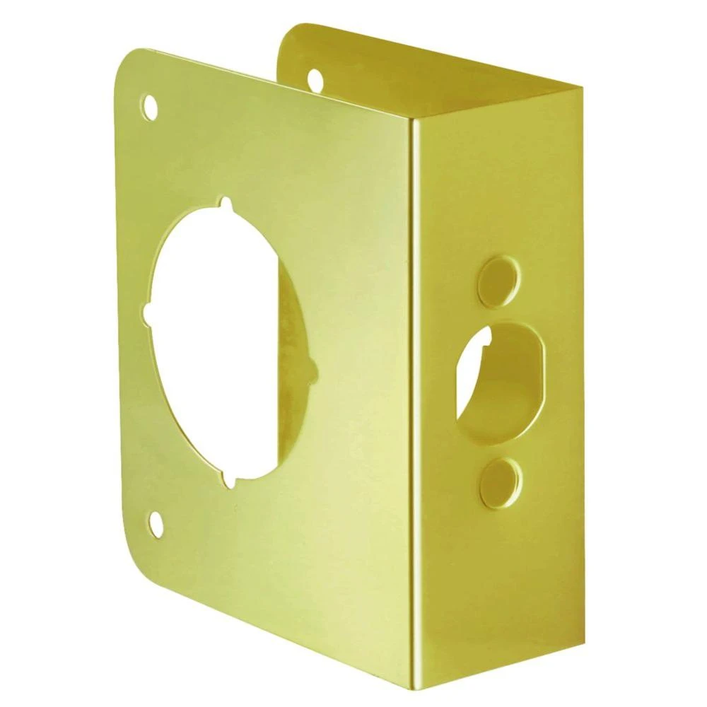 Brass Door Reinforcer Plate, 4 and 1/2 Inches by 1 and 3/4 Inches, Thick