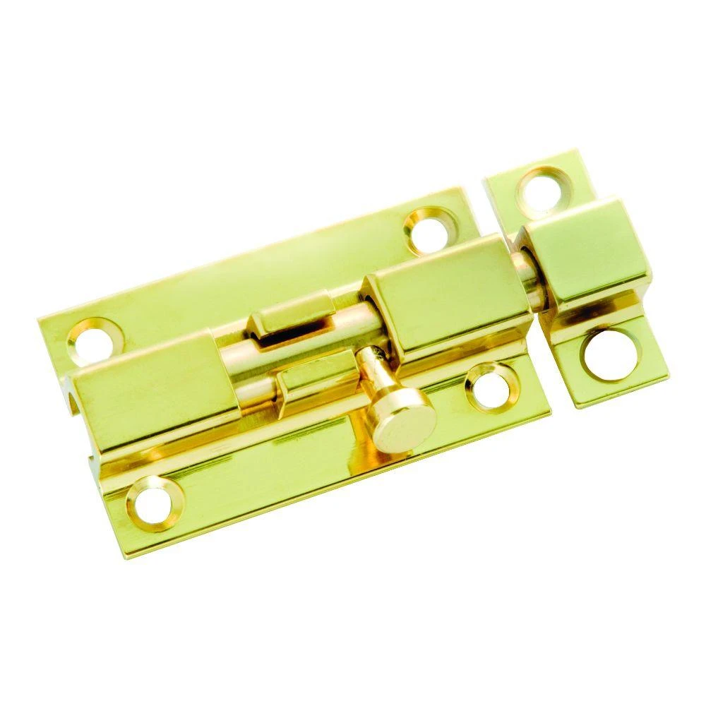 3-inch Polished Brass Door Barrel Bolt With Keeper For Surface Mount