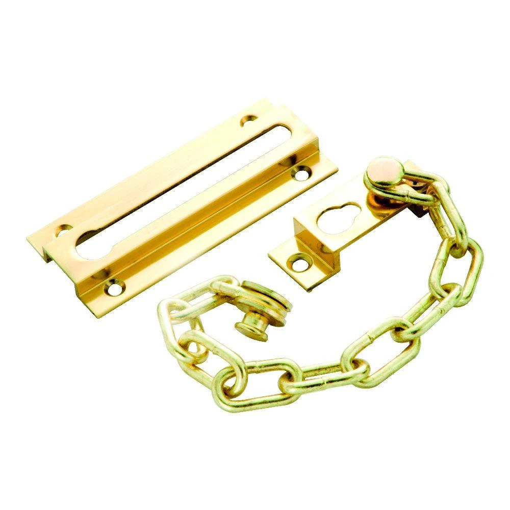 Solid Brass Chain Door Fastener With Steel Chain - Model 1860