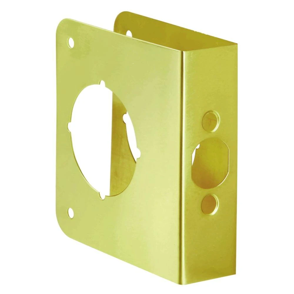 Brass Door Reinforcer Plate, 4 and 1/2 Inches by 1 and 3/8 Inches Thick