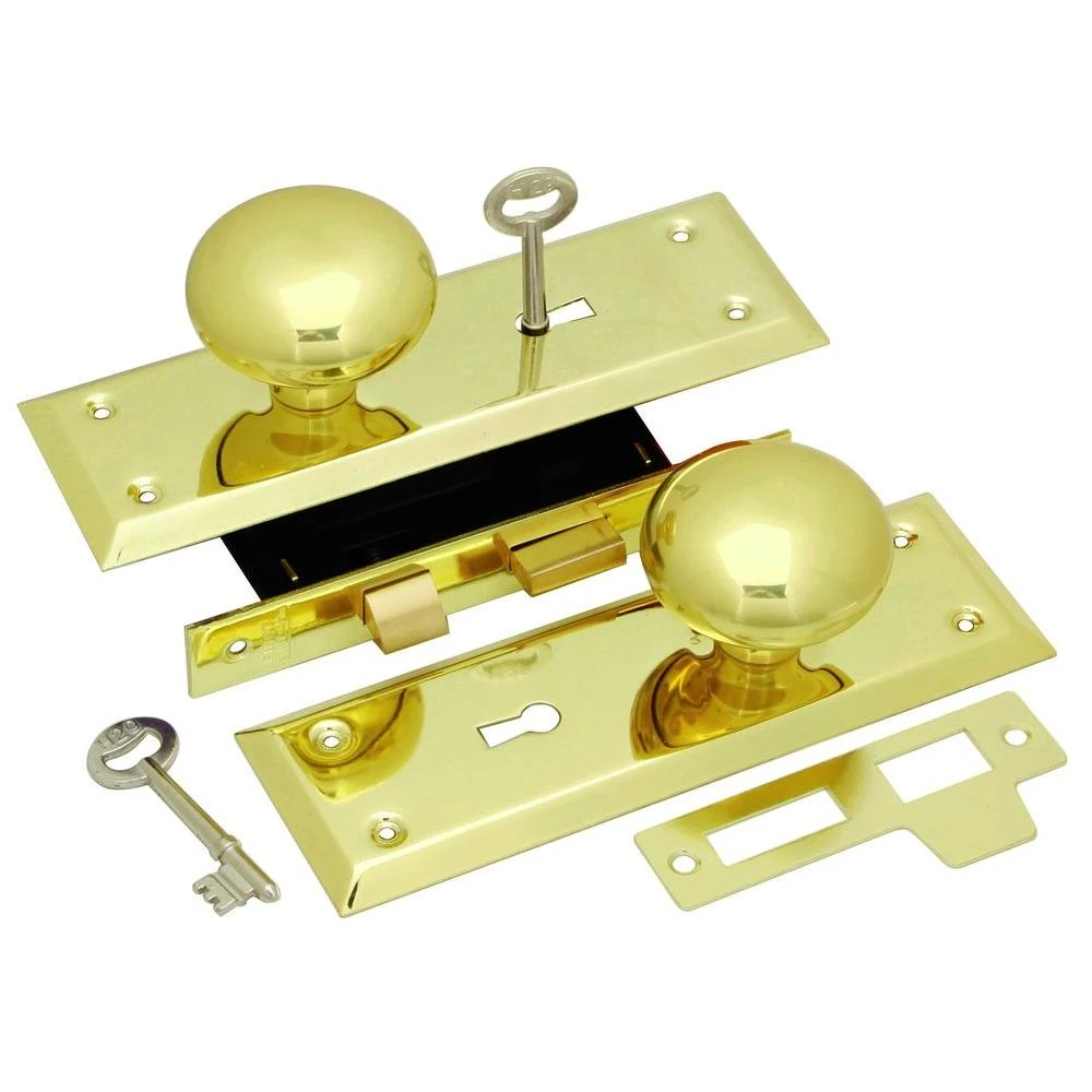 Brass Cabinet Knob with Mortise Lock, Durable Hardware for Cabinets