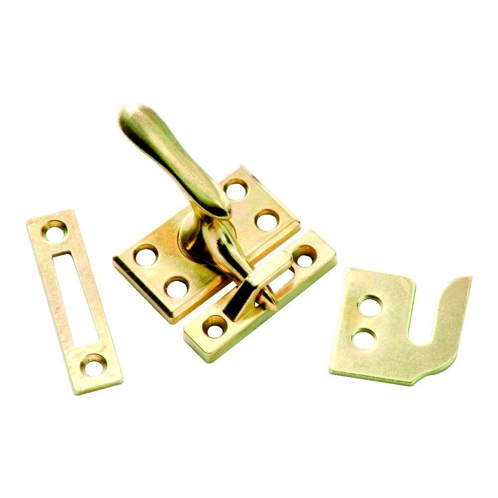 Polished Brass Casement Window Lock With Rim Mortise & Surface Strikes - Model 1432