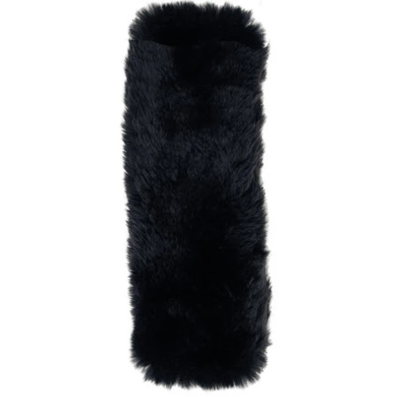 Seat Belt Comforter, Black Simulated Sheepskin