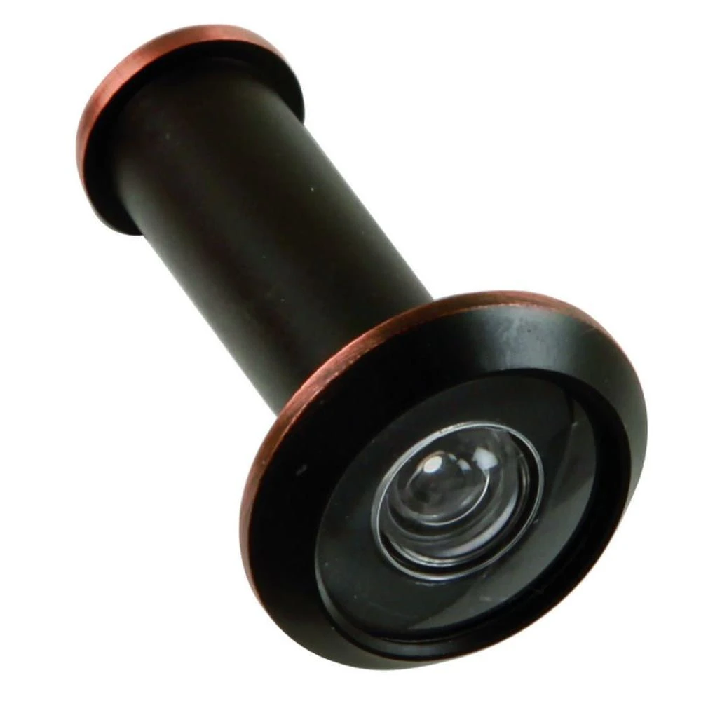 Wide Angle Vintage Bronze Door Viewer, 190 Degree, 1-3/8" To 2" Installation