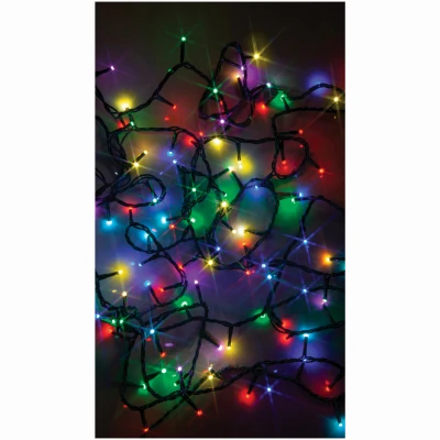 Led Compact String Light Set, 100-light, Micro Twinkling Multi-color, 16.5' Length