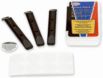 Deluxe Bicycle Tire Patch Kit with Multiple Patches and Repair Tools