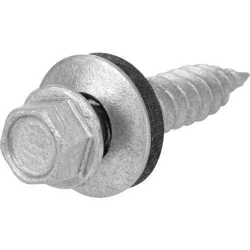 Sheet Metal Self-Piercing Roofing Screws, Hex Washer Head, Gray Ceramic Coated, #10 x 2-In., 1-Lb.