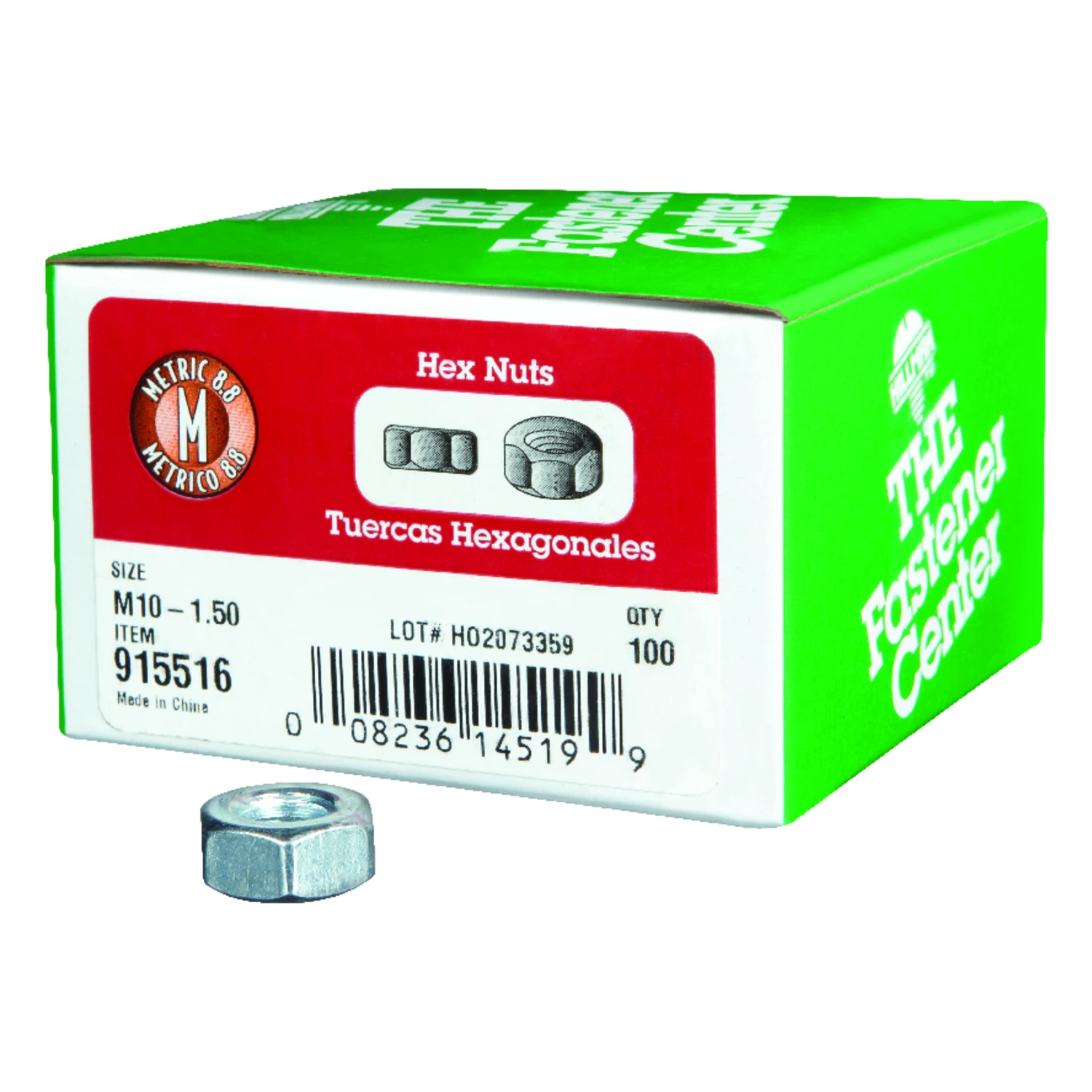 Hillman M10-1.50 mm Zinc-Plated Steel Metric Hex Nut 100 pk Hillman M10-1.50 mm Zinc-Plated Steel Metric Hex Nut 100 pk