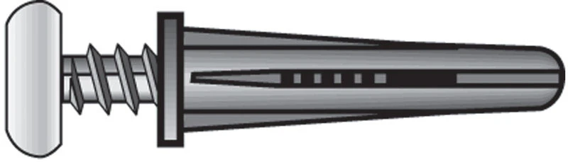Wall Anchor, Conical Plastic, 10-12 x 1-In., 25-Pk.