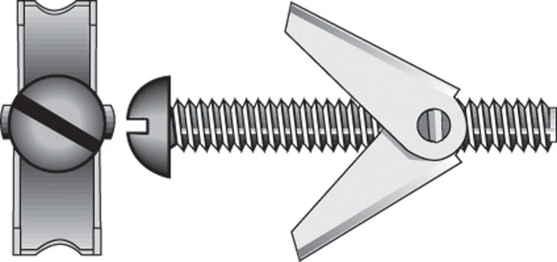 Snapin Toggle Bolts, Mushroom Head, 1/8 x 3-In., 2-Ct.