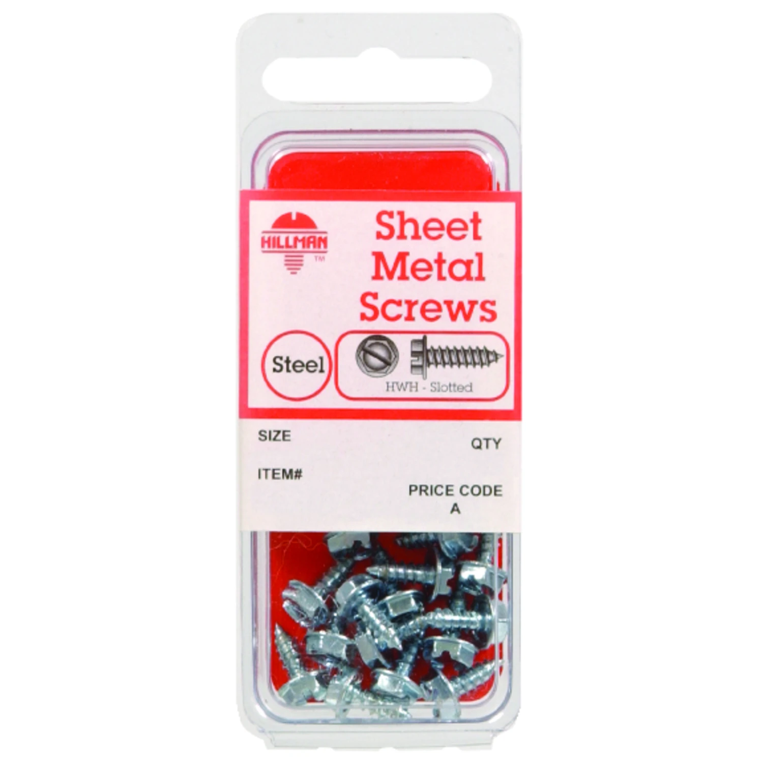 Hillman 12 in. x 1 in. L Slotted Hex Head Zinc-Plated Steel Sheet Metal Screws 5