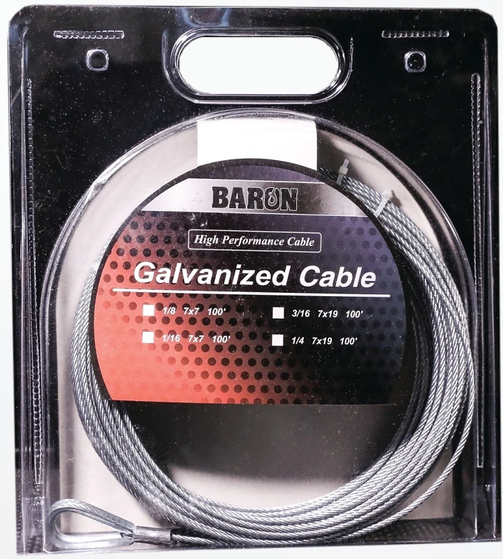 Galvanized Steel 3/16 In. Diameter X 50 Ft. Length Aircraft Cable