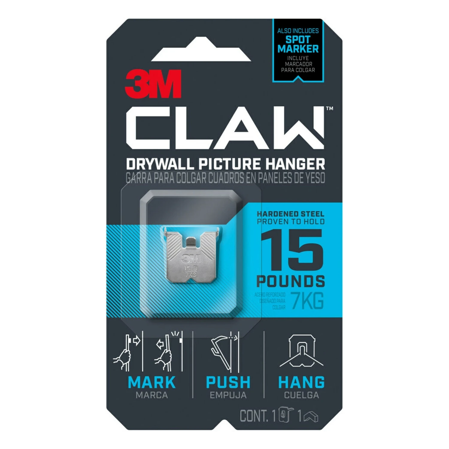 CLAW Drywall Picture Hanger & Marker, Holds 15-Lbs.