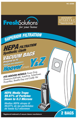 Vacuum Cleaner Bags, Y & Z Style, 2-Pk.