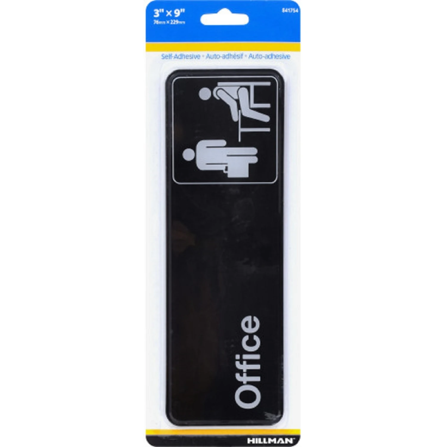 Adhesive Office Sign, 3 Inches by 9 Inches, Self-Stick
