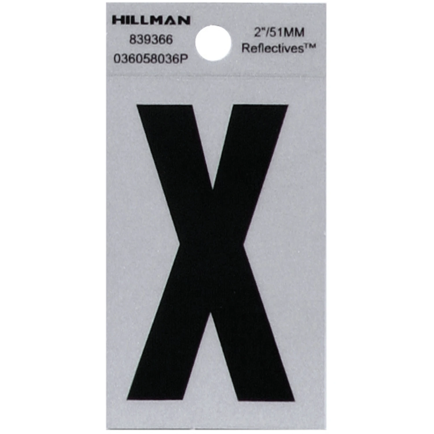 2 In. Reflective Black Vinyl Self-adhesive Letter X - Weather Resistant