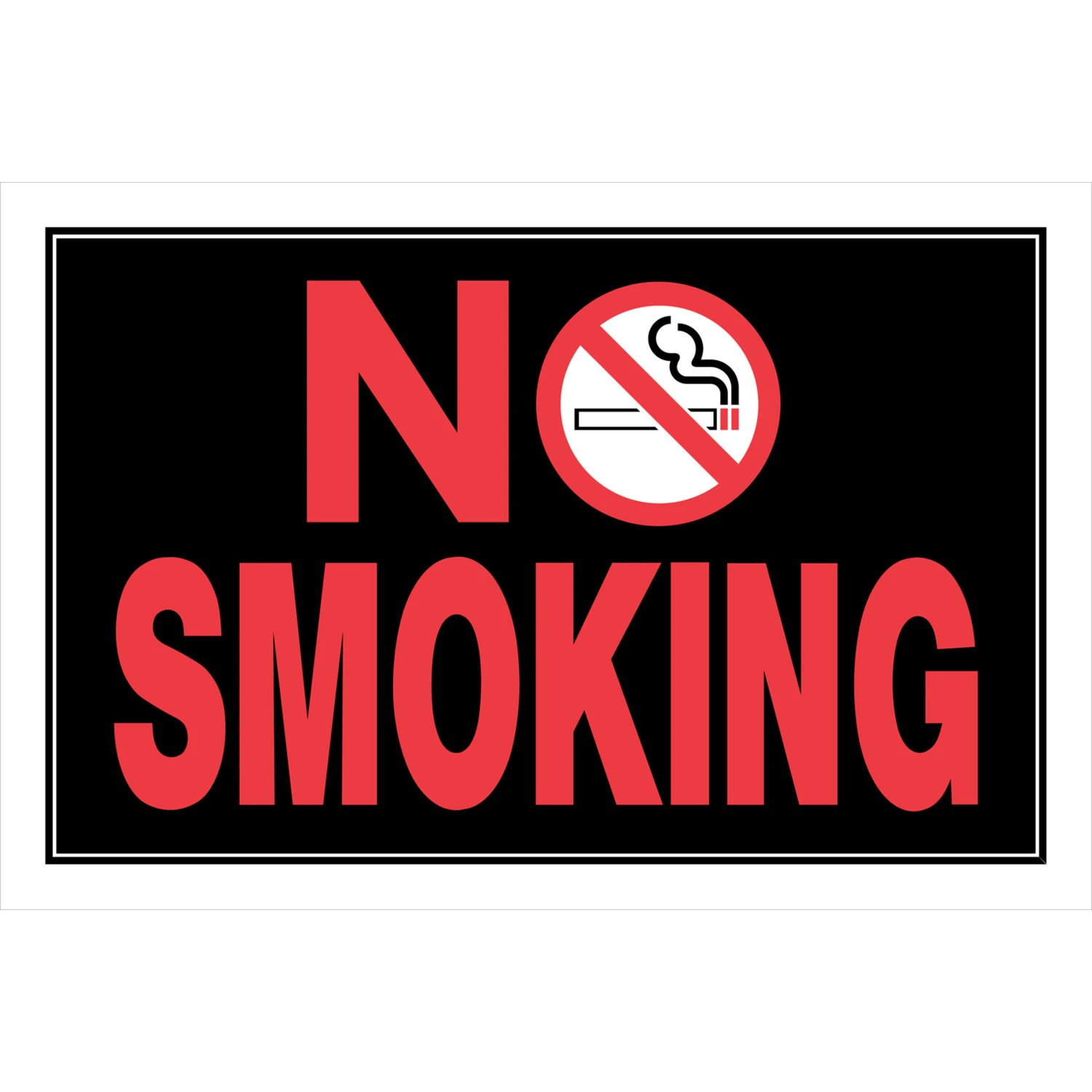 No Smoking Sign 8 In. H X 12 In. W Durable Plastic