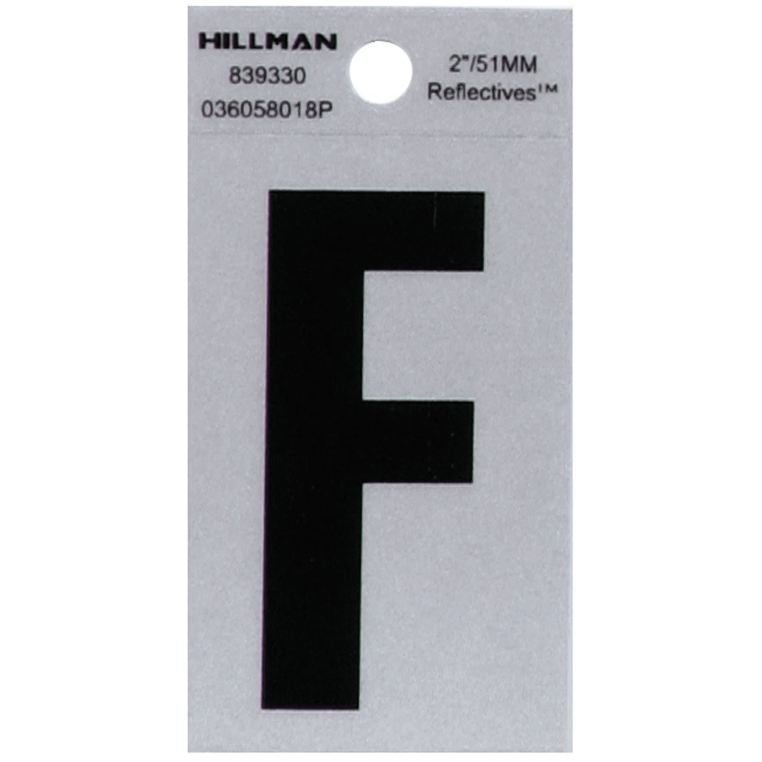 2 In. Reflective Black Vinyl Self-adhesive Letter F