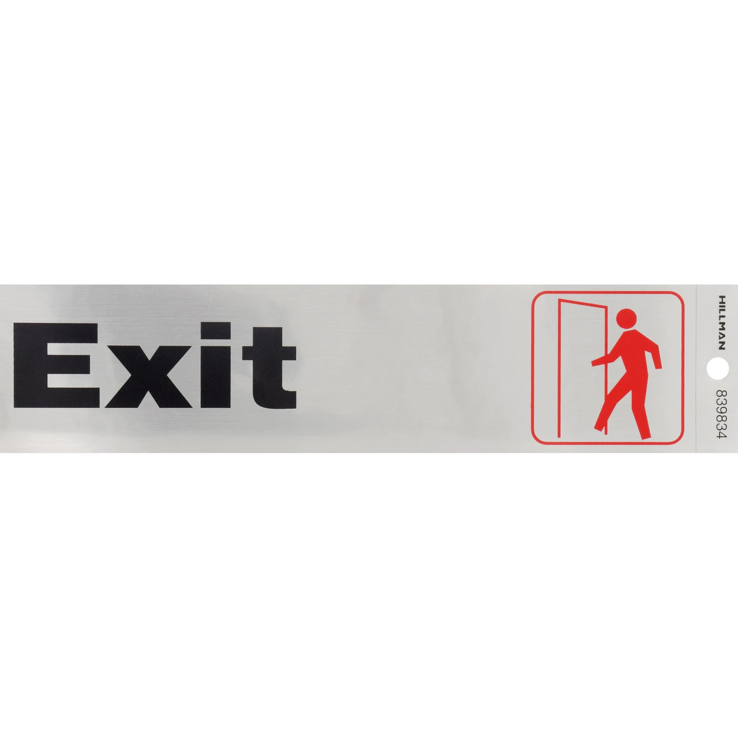 English Silver Exit Decal 2 In. H X 8 In. W Self-adhesive Sign