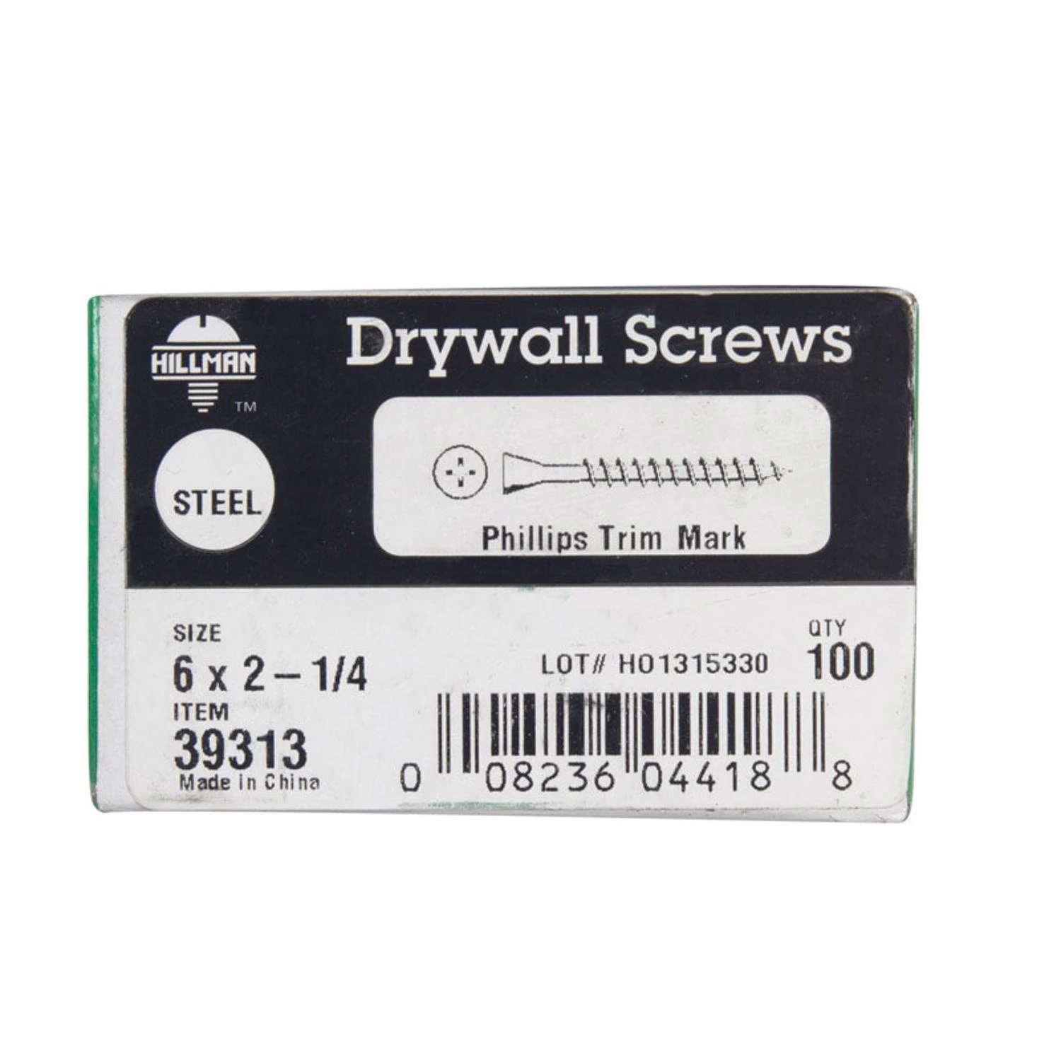 Hillman No. 6 x 2-1/4 in. L Phillips Black Phosphate Drywall Screws 100 pk
