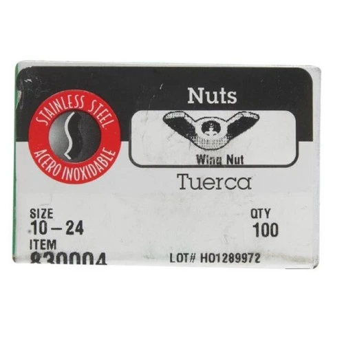 Hillman 10 in. 10 Stainless Steel SAE Wing Nut 100 pk Cold Forged