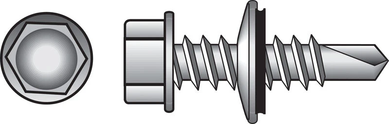 Hillman 10 in. x 1 in. L Hex Washer Head Zinc-Plated Steel Self- Drilling Screws 100 1 pk