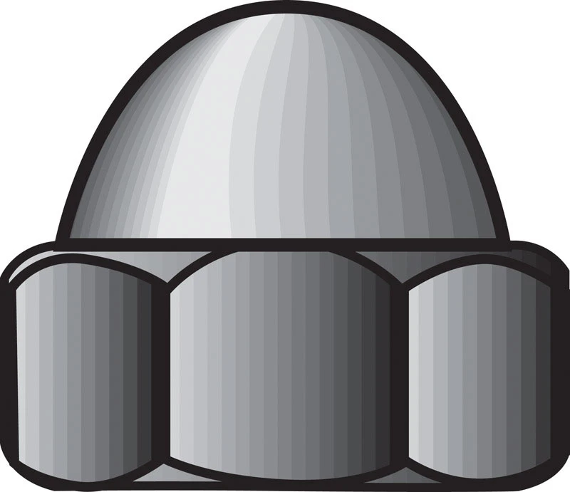 HILLMAN 10-24 in. Nickel Steel USS Acorn Nut 1 pk