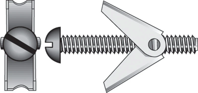 HILLMAN 1/4 in. D X 4 in. L Round Zinc-Plated Steel Toggle Bolt 1 pk