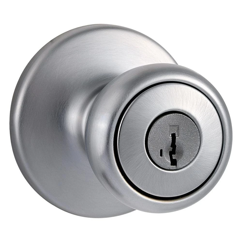 Satin Chrome Finish Tylo Entry Door Lockset with Keyed Cylinder
