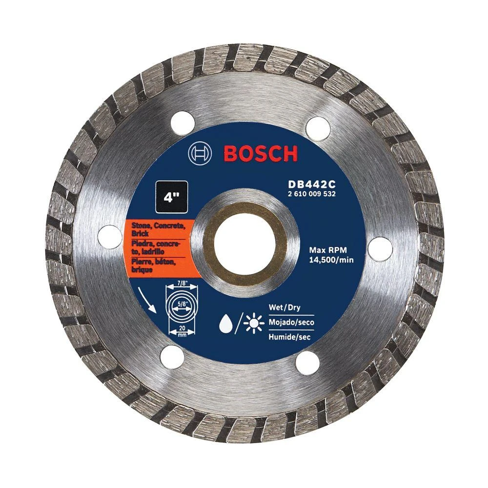 Turbo Rim Diamond Blade, 4-inch For Concrete And Masonry Cutting