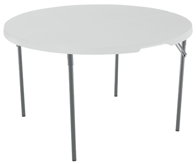 48 Inch White Granite Round Fold-in-half Table Model 280064