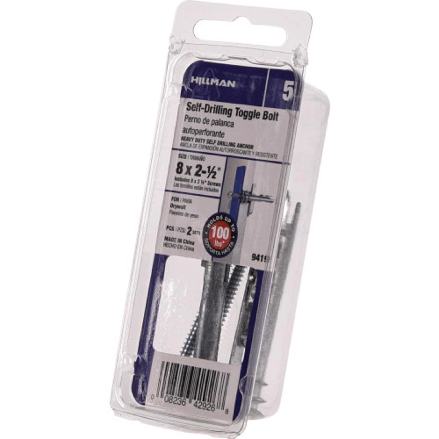 Hillman .138 in. Dia. x 2 in. L Zinc Pan Head Zip Toggle Anchors 2 pk