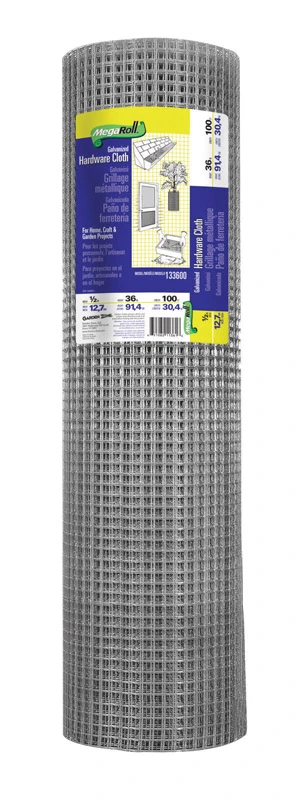 36 In. H X 100 Ft. L Galvanized Steel Hardware Cloth 1/2 In. Mesh