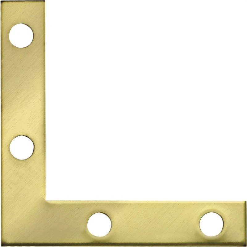 Stanley Flat Corner Brace, 2 in L x 3/8 in W, Solid Brass, Bright Brass