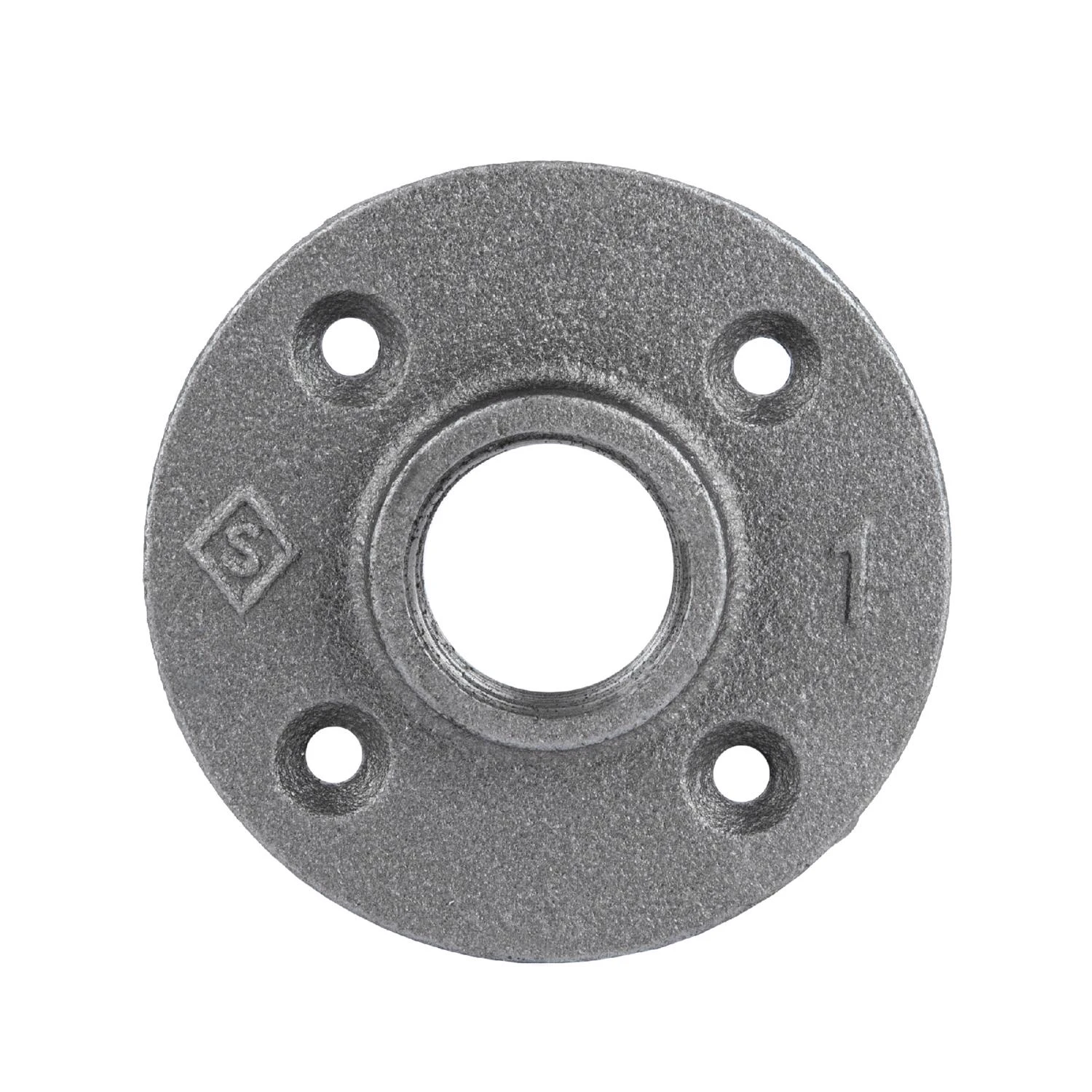 1 In. Fip Black Malleable Iron Floor Flange For Gas And Air Applications