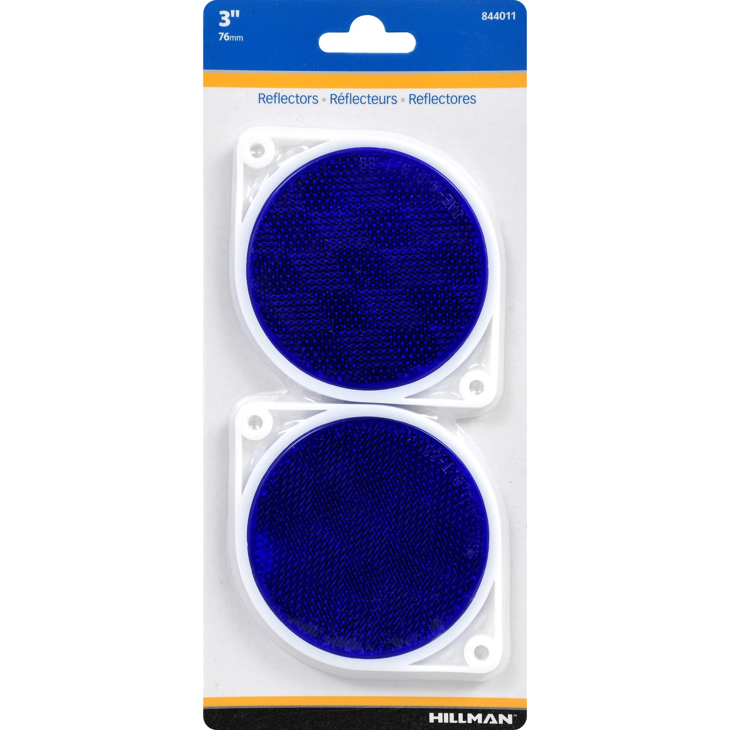 Hillman 3 in. Round Blue Reflectors 2 pk Hillman 3 in. Round Blue Reflectors 2 pk