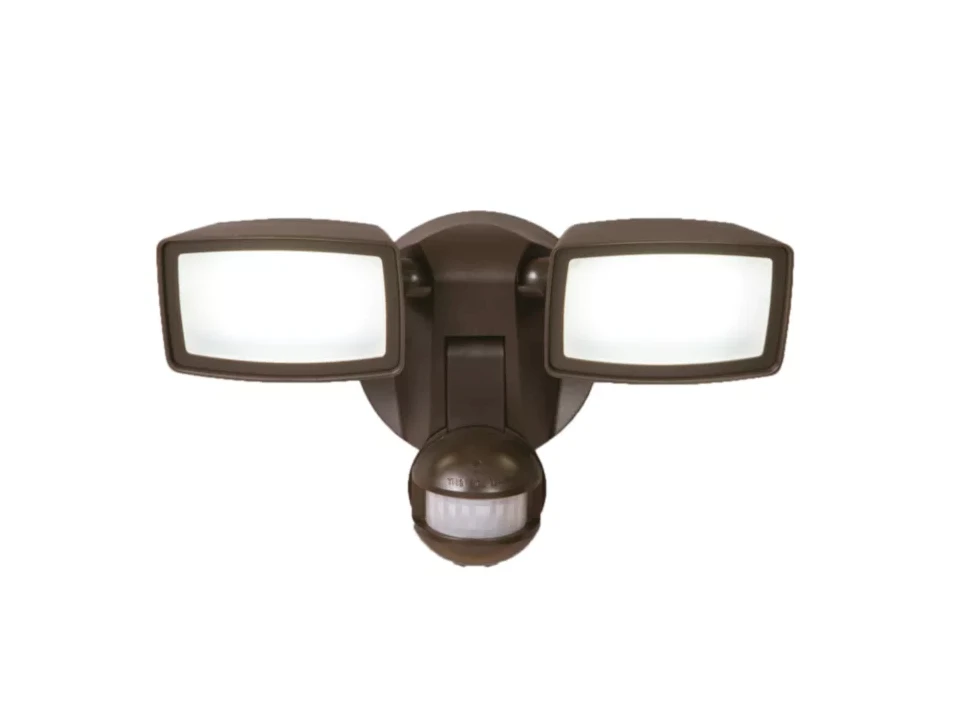 Halo Twin Head LED Outdoor Security Flood Light, Motion Activated, 1420 Lumens, Bronze Finish