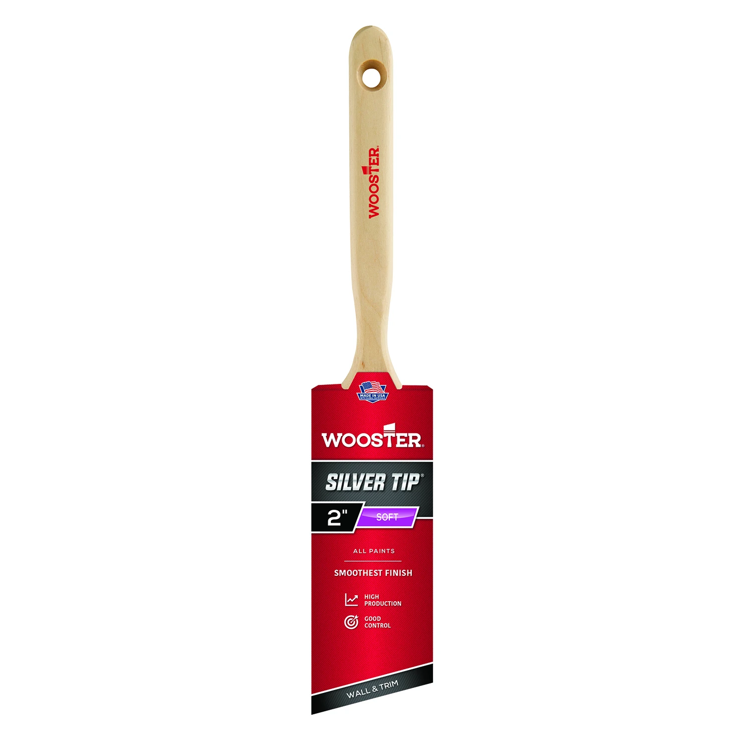 Silver Tip 2 In. Angle Sash Paint Brush With Stainless Steel Ferrule