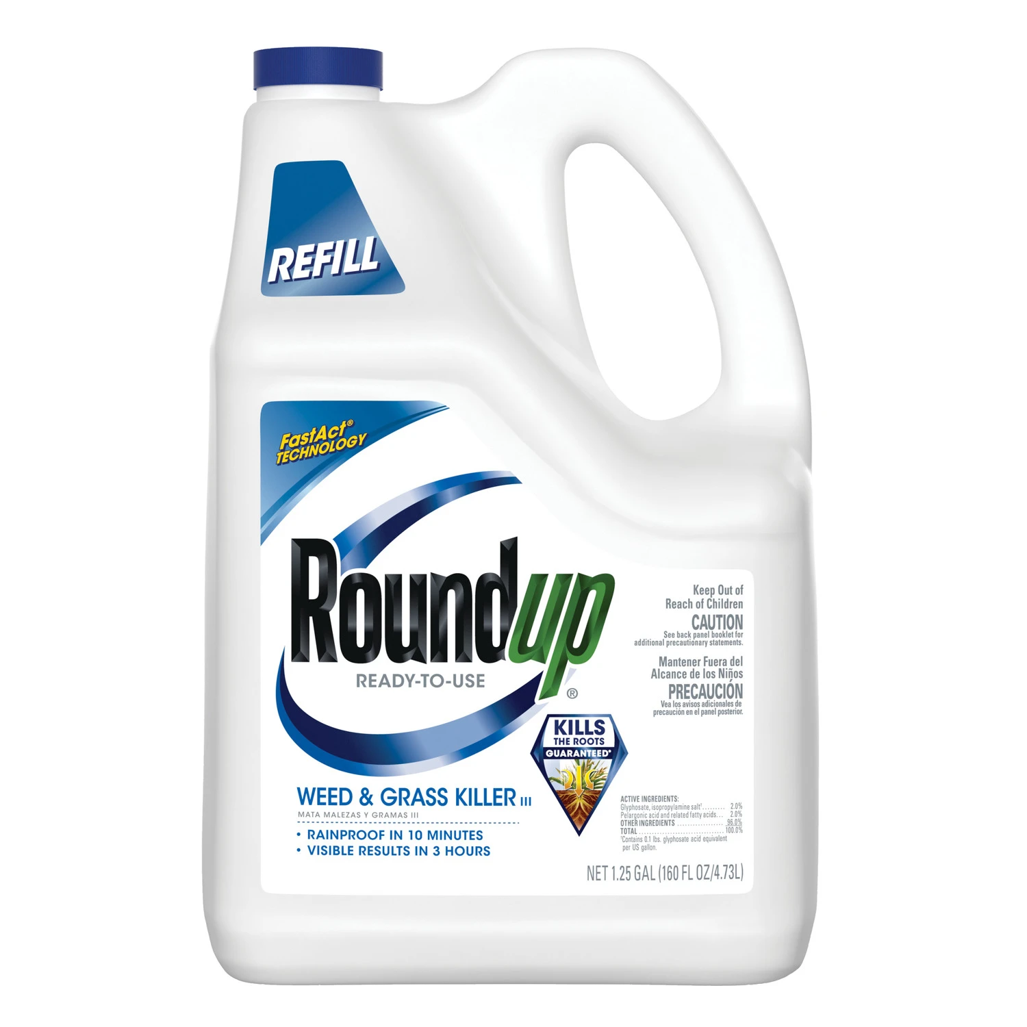 Weed and Grass Killer Refill, 1.25 Gallon Concentrate for Outdoor Use