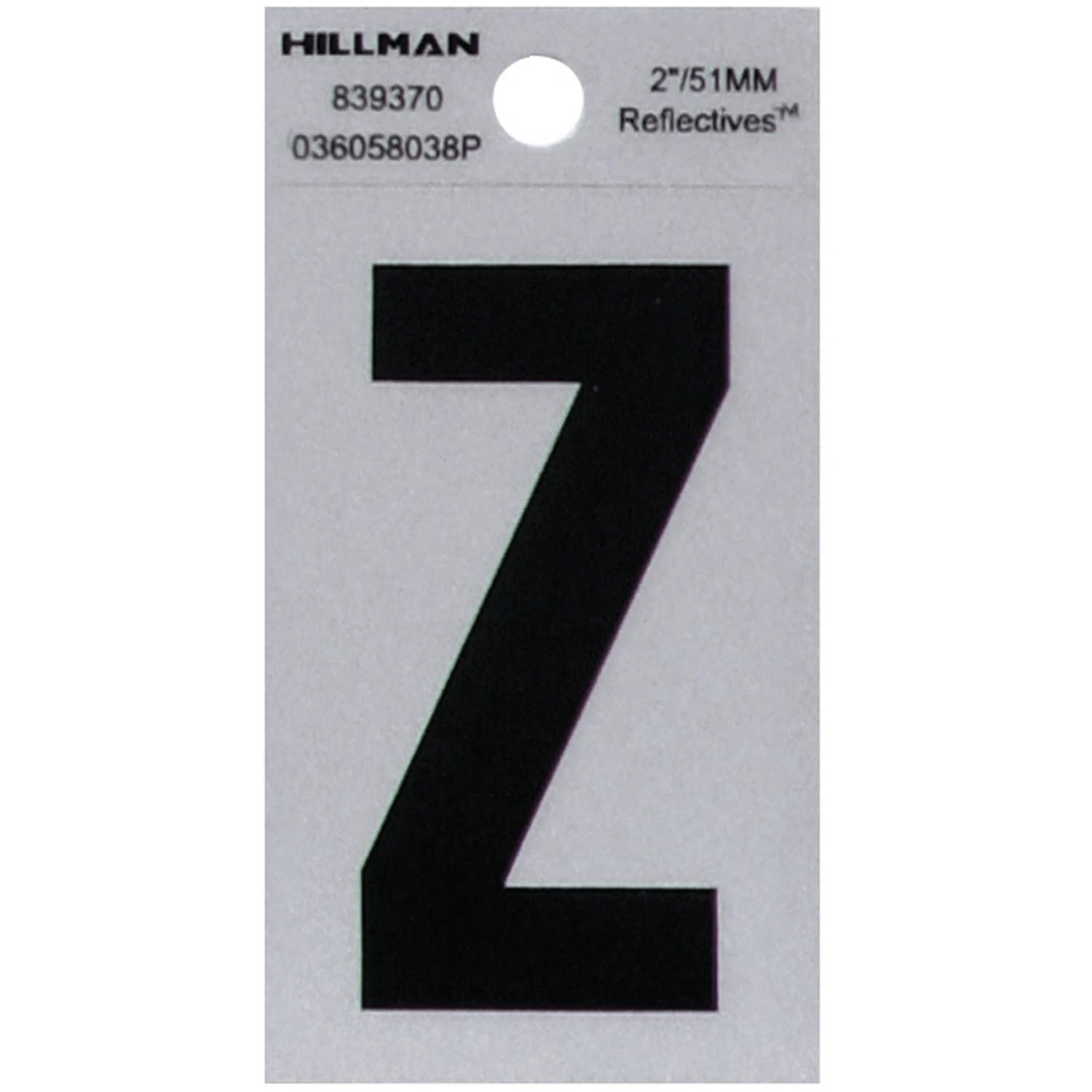 2 In. Reflective Black Vinyl Self-adhesive Letter Z