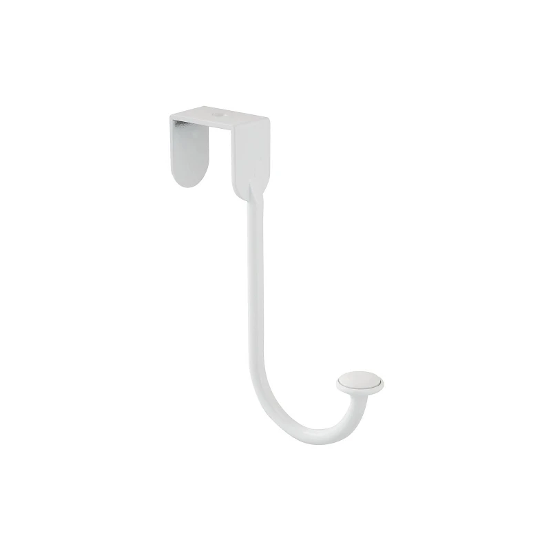 White Metal Over Door Hook for Hanging Items