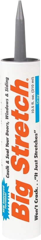 Window Sealant, Gray Acrylic Rubber, 10.5-oz.