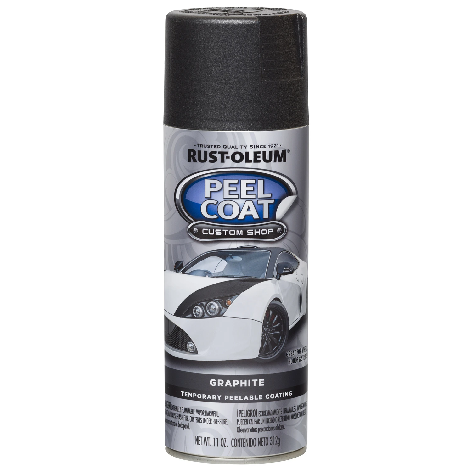 Peel Coat Graphite Rubber Coating 11 Oz - Temporary Automotive Spray