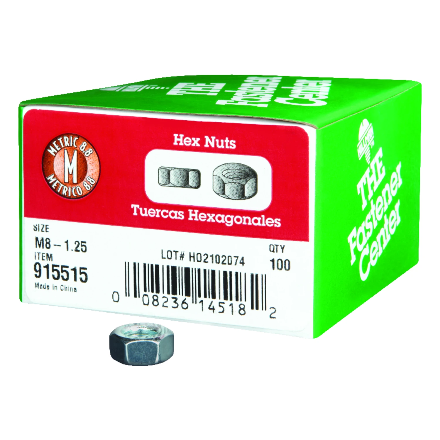Hillman M8-1.25 mm Zinc-Plated Steel Metric Hex Nut 100 pk Hillman M8-1.25 mm Zinc-Plated Steel Metric Hex Nut 100 pk