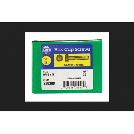 Hillman 9/16 in. D X 2 in. L Heat Treated Steel Hex Head Cap Screw 25 pk Hillman 9/16 in. D X 2 in. L Heat Treated Steel Hex Head Cap Screw 25 pk