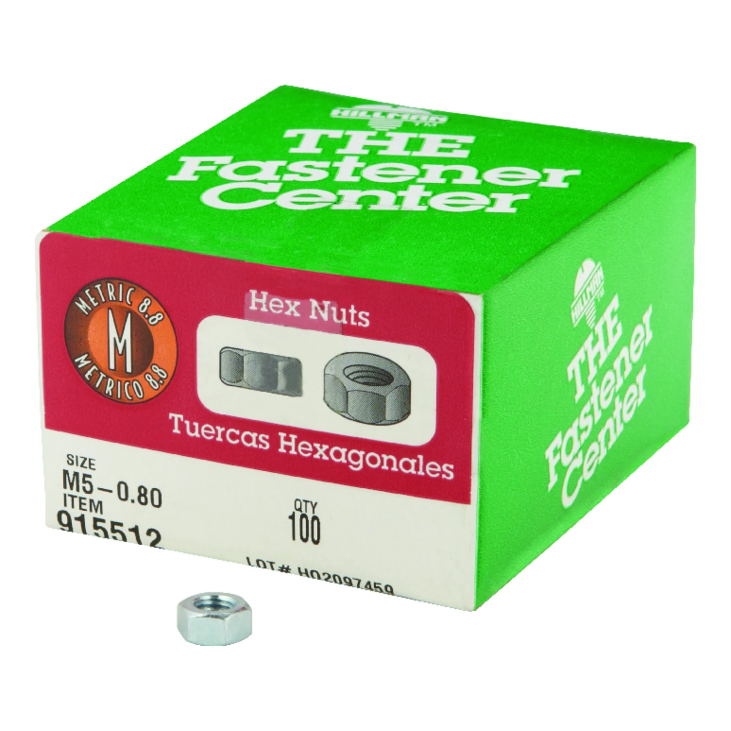 Hillman M5-0.80 mm Zinc-Plated Steel Metric Hex Nut 100 pk Hillman M5-0.80 mm Zinc-Plated Steel Metric Hex Nut 100 pk