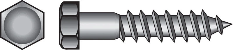 HILLMAN 5/16 in. X 1 in. L Hex Hot Dipped Galvanized Steel Lag Screw 100 pk