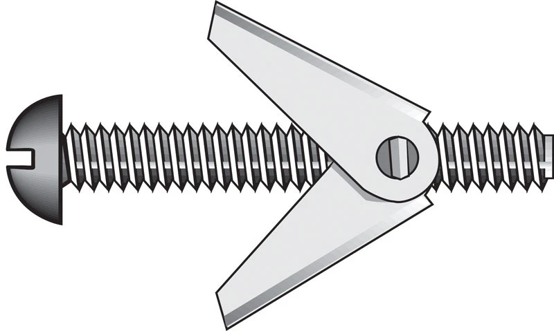 Hillman 1/4 in. D X 4 in. L Round Steel Toggle Bolt 1 pk Hillman 1/4 in. D X 4 in. L Round Steel Toggle Bolt 1 pk