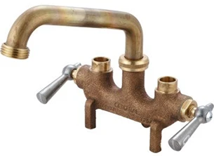 0466 Two Handle Laundry Faucet With 6" Tube Spout And Straddle Legs