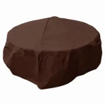 Dark Brown Pvc Fire Pit Cover, 18 X 38-inch Round
